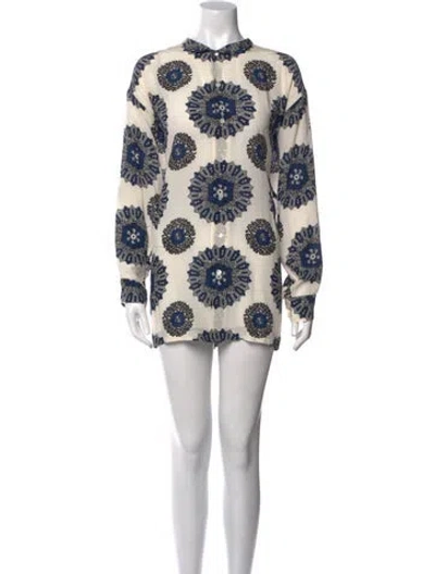 Pre-owned Eskandar Silk Mini Dress In White