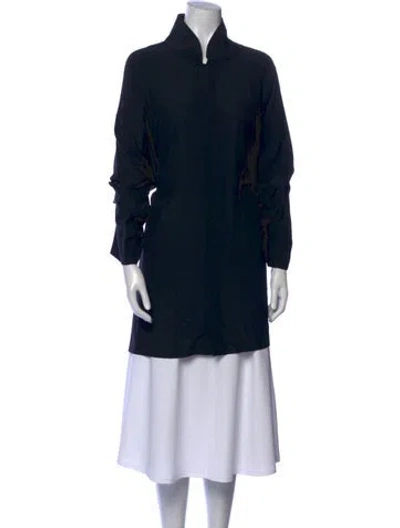 Pre-owned Eskandar Silk Mock Neck Tunic In Black