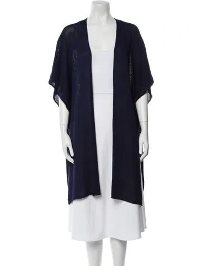 Pre-owned Eskandar Silk Open Front Sweater In Blue