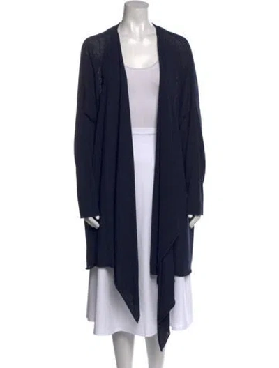Pre-owned Eskandar Silk Open Front Sweater In Blue