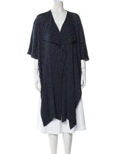 Pre-owned Eskandar Silk Open Front Sweater In Blue
