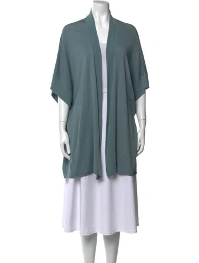 Pre-owned Eskandar Silk Open Front Sweater In Blue