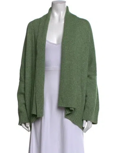 Pre-owned Eskandar Silk Open Front Sweater In Green