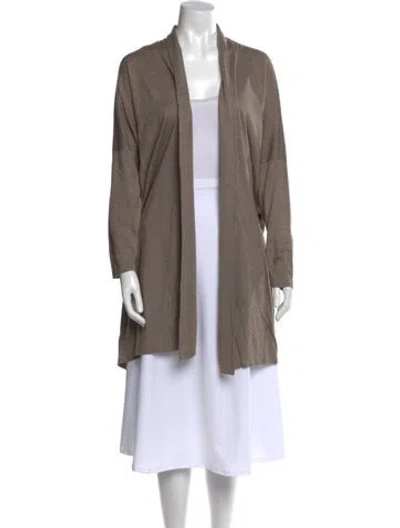 Pre-owned Eskandar Silk Open Front Sweater In Neutral