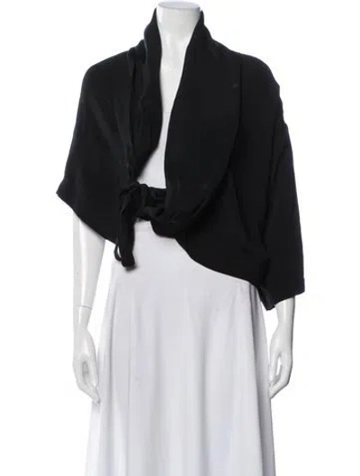 Pre-owned Eskandar Silk Open Front Top In Black