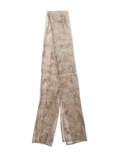 Pre-owned Eskandar Silk Paisley Print Scarf In Gray