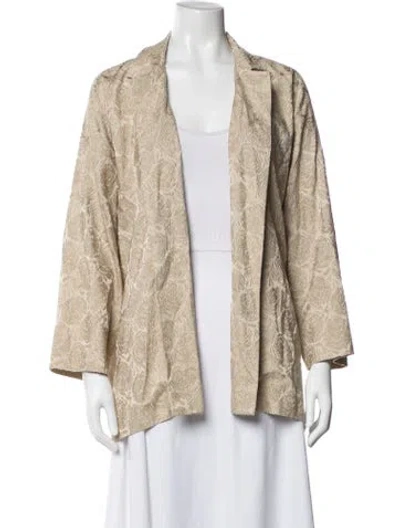 Pre-owned Eskandar Silk Patterned Jacket In Neutrals