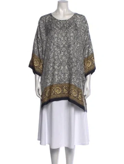 Pre-owned Eskandar Silk Patterned Top In Multi
