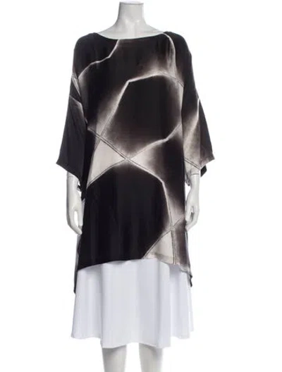 Pre-owned Eskandar Silk Patterned Tunic In Gray