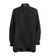 Eskandar Silk Plissé A-line Shirt In Black