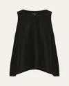 Eskandar Silk Plisse A-line Sleeveless Top (mid Plus Length)