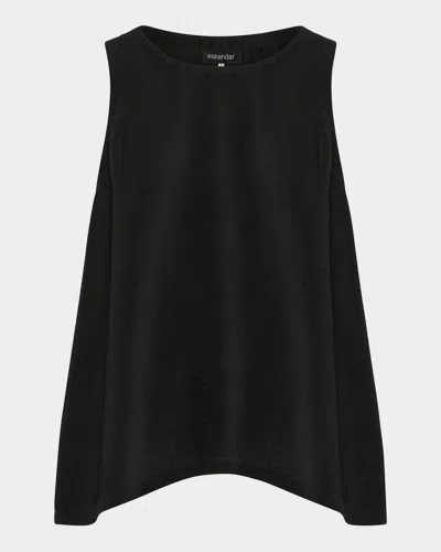 Eskandar Silk Plisse A-line Sleeveless Top (mid Plus Length)