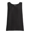 Eskandar Silk Plissé A-line Tank Top In Black