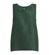 Eskandar Silk Plissé A-line Tank Top In Green