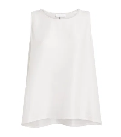 Eskandar Silk Plissé A-line Shell Top In White
