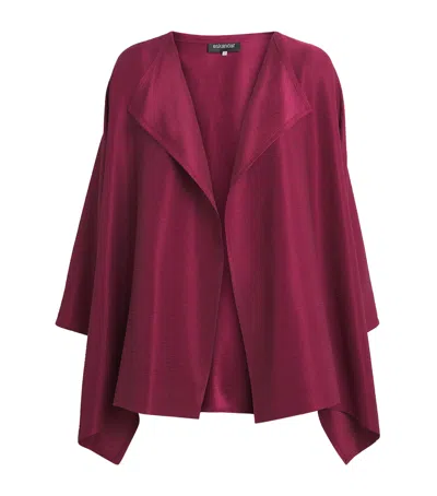 Eskandar Silk Plissé Jacket In Burgundy