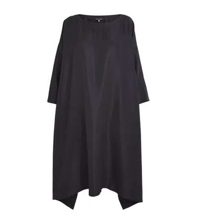 Eskandar Silk Plissé Midi Dress In Grey