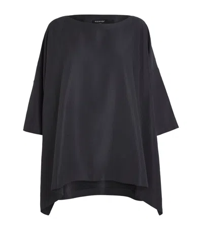 Eskandar Silk Plissé Scoop-neck Top In Grey