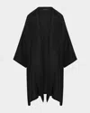 Eskandar Silk Plisse Wide A-line Jacket Coat (long Plus Length)