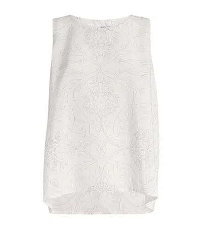 Eskandar Silk Printed Blouse In Gray