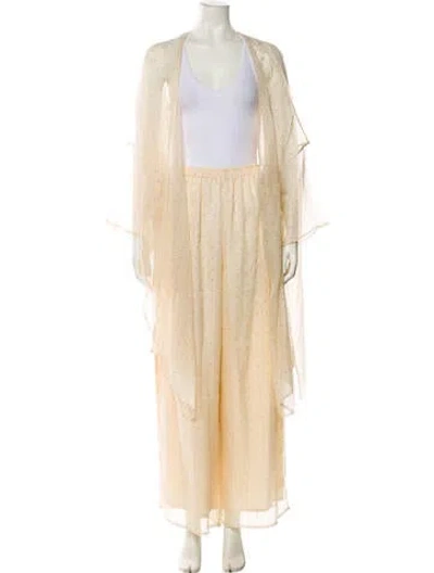 Pre-owned Eskandar Silk Printed Pant Set In Neutral