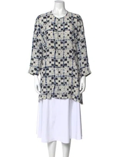Pre-owned Eskandar Silk Printed Top In Multi