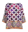 Eskandar Silk Printed Top In Multi