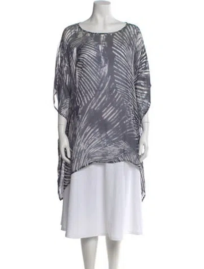 Pre-owned Eskandar Silk Printed Tunic In Blue
