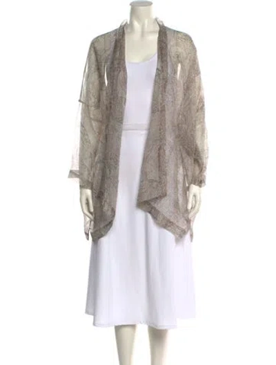Pre-owned Eskandar Silk Printed Tunic In Neutral