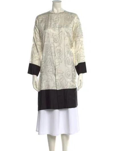 Pre-owned Eskandar Silk Printed Tunic In Neutral