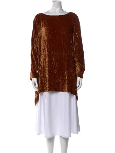 Pre-owned Eskandar Silk Scoop Neck Tunic In Brown