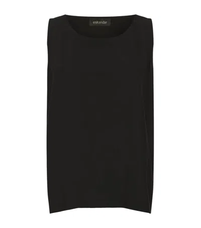 Eskandar Silk Shell Top In Black