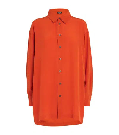 Eskandar Silk Shirt In Orange