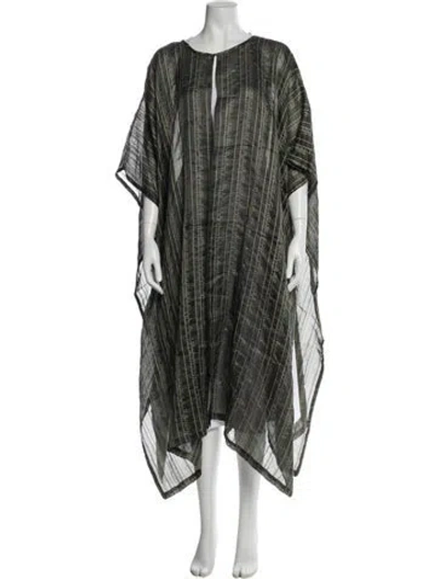 Pre-owned Eskandar Silk Striped Jacket In Green