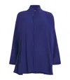 Eskandar Silk Swing Shirt In Blue