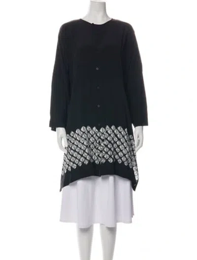 Pre-owned Eskandar Silk Tie-dye Print Tunic W/ Tags In Black