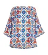 ESKANDAR SILK TILE PRINT TUNIC TOP