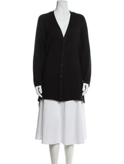 Pre-owned Eskandar Silk V-neck Sweater In Black