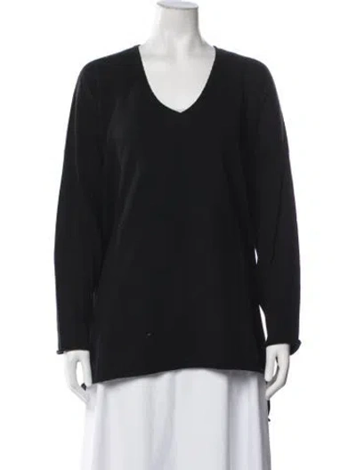 Pre-owned Eskandar Silk V-neck Sweater In Black