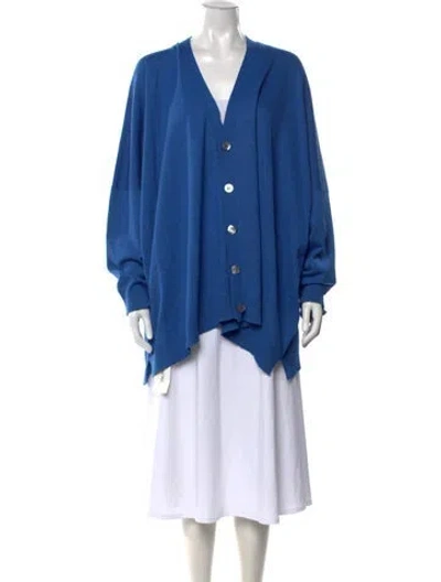 Pre-owned Eskandar Silk V-neck Sweater In Blue
