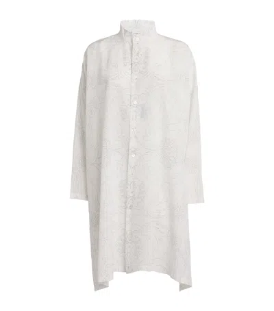 Eskandar Silk Wide A-line Shirt In Gray
