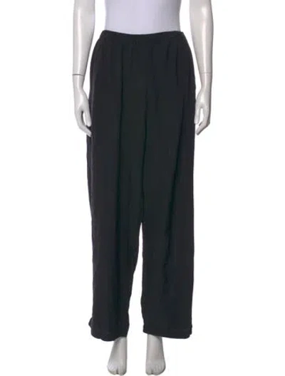 Pre-owned Eskandar Silk Wide Leg Pants In Black