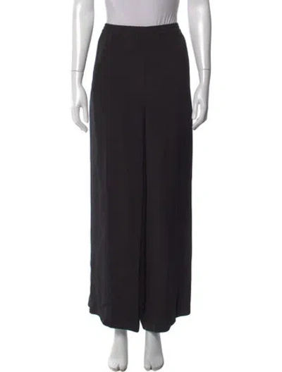 Pre-owned Eskandar Silk Wide Leg Pants In Black