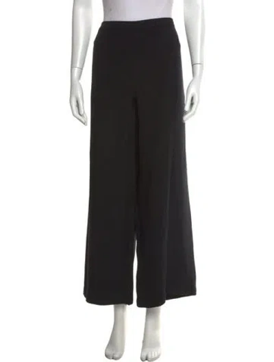 Pre-owned Eskandar Silk Wide Leg Pants In Black