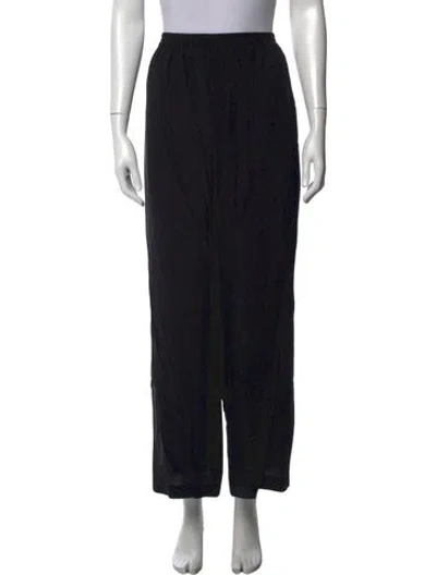 Pre-owned Eskandar Silk Wide Leg Pants In Black