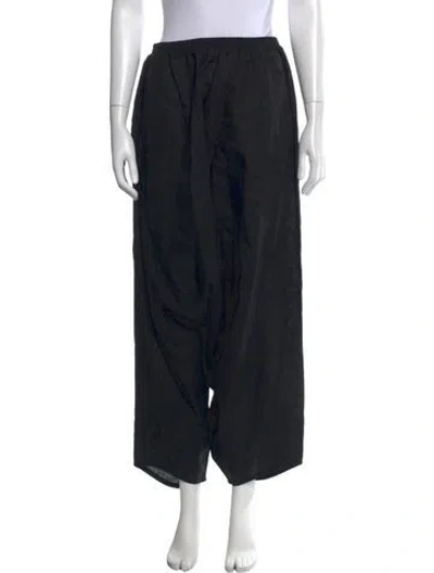 Pre-owned Eskandar Silk Wide Leg Pants In Black