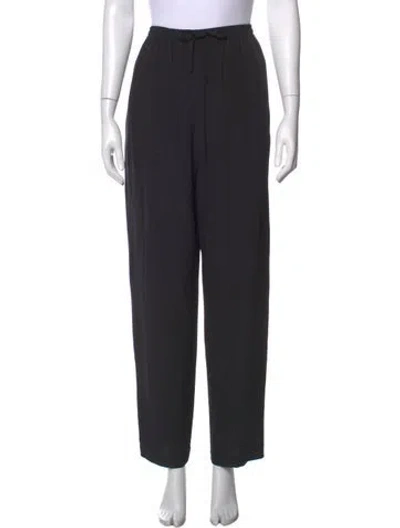 Pre-owned Eskandar Silk Wide Leg Pants In Black
