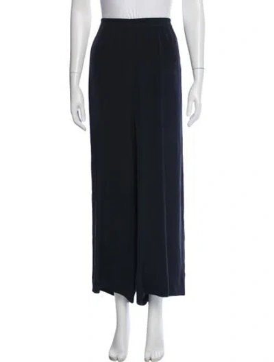 Pre-owned Eskandar Silk Wide Leg Pants In Blue