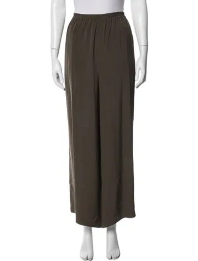 Pre-owned Eskandar Silk Wide Leg Pants In Brown