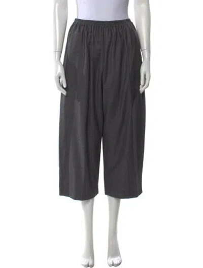 Pre-owned Eskandar Silk Wide Leg Pants In Gray